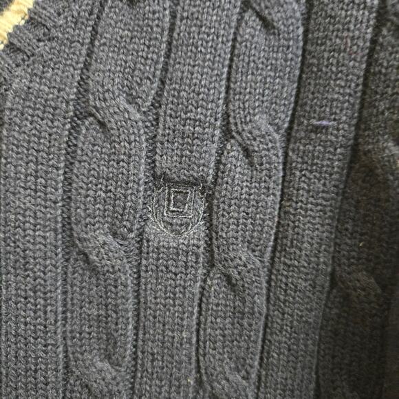 Chaps Women Preppy Classic Academia Tennis Ivy League Cable Knit VNeck Sweater M - Picture 3 of 11